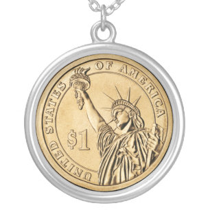 2007 Presidential One Dollar Coin from U.S. Mint Silver Plated Necklace