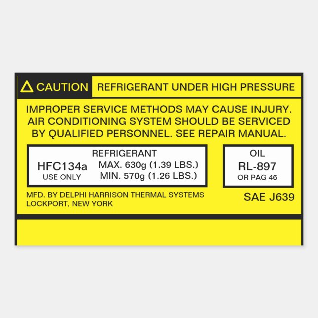 2007 Tacoma A/C Air Conditioning Decal Rectangular Sticker (Front)