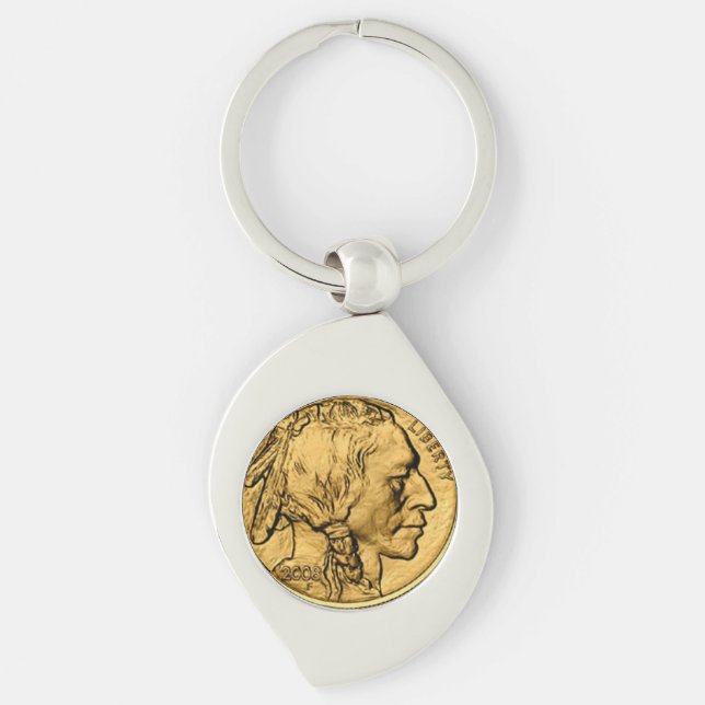 2008 Amer Buffalo Gold Bullion Coin Metal Keychain (Front)