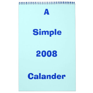 2008, Calander, A , Simple Calendar