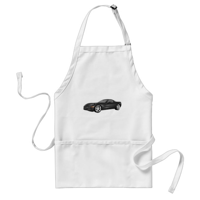 2008 Corvette: Sports Car: Black Finish Adult Apron (Front)