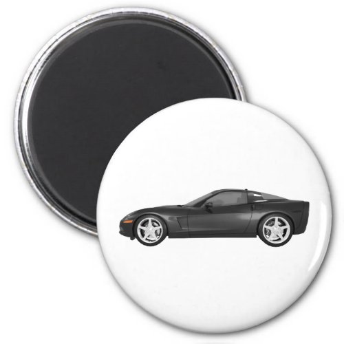 2008 Corvette Sports Car Black Finish Magnet