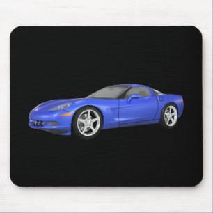 2008 Corvette: Sports Car: Blue Finish: Mouse Pad