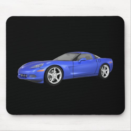 2008 Corvette Sports Car Blue Finish Mouse Pad