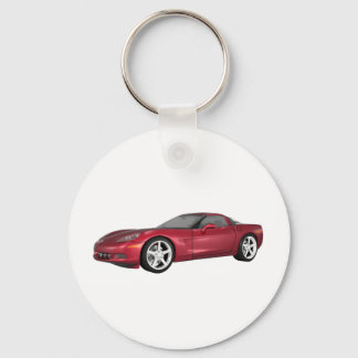 2008 Corvette: Sports Car: Candy Apple Finish: Keychain