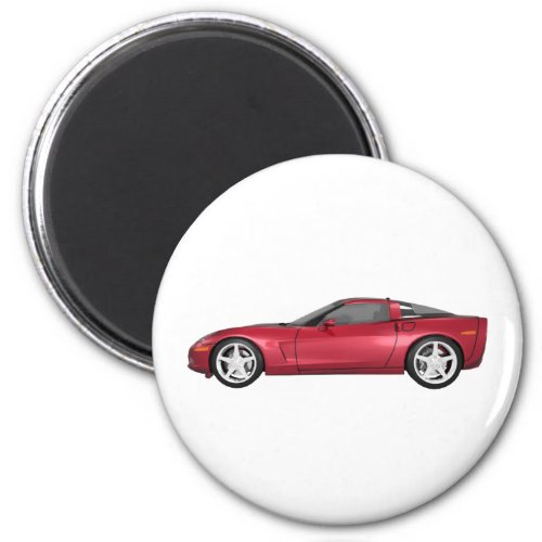 2008 Corvette Sports Car Candy Apple Finish Magnet
