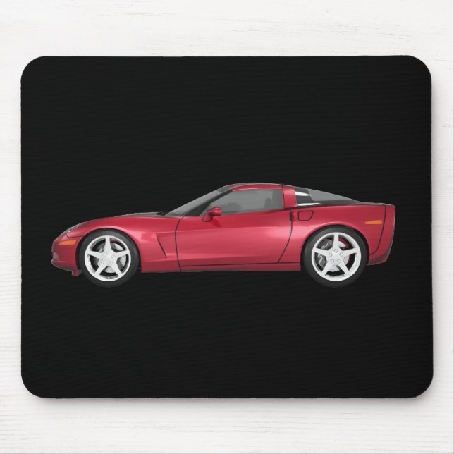 2008 Corvette: Sports Car: Candy Apple Finish: Mouse Pad (Front)