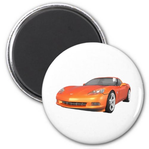2008 Corvette Sports Car Orange Finish Magnet