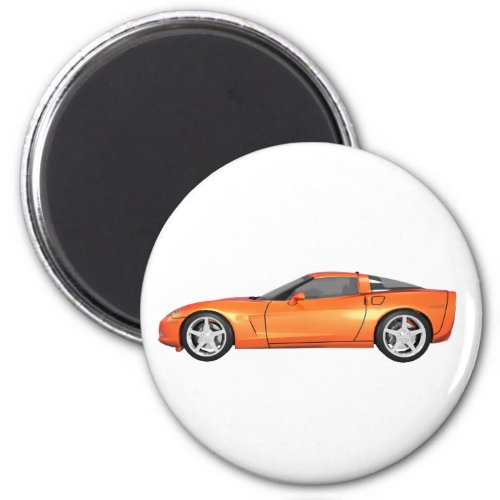 2008 Corvette Sports Car Orange Finish Magnet