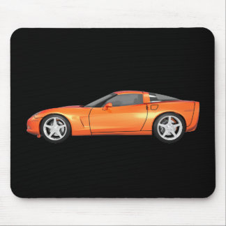 2008 Corvette: Sports Car: Orange Finish: Mouse Pad