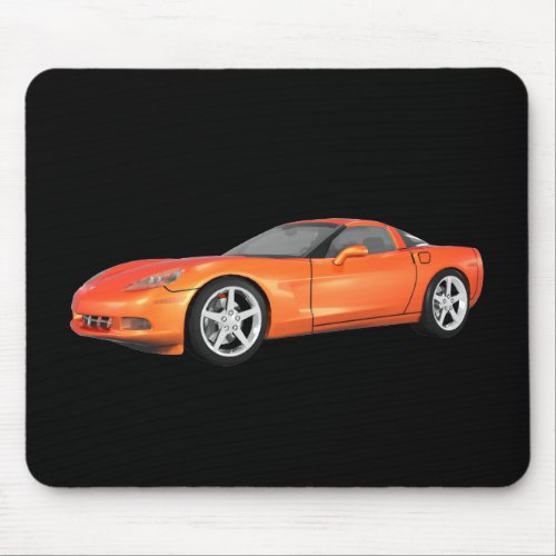 2008 Corvette Sports Car Orange Finish Mouse Pad