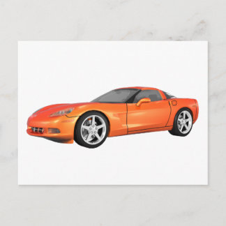 2008 Corvette: Sports Car: Orange Finish: Postcard