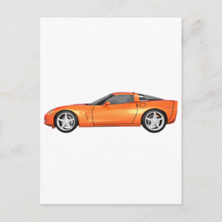 2008 Corvette: Sports Car: Orange Finish: Postcard