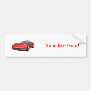 2008 Corvette: Sports Car: Red Finish: Bumper Sticker