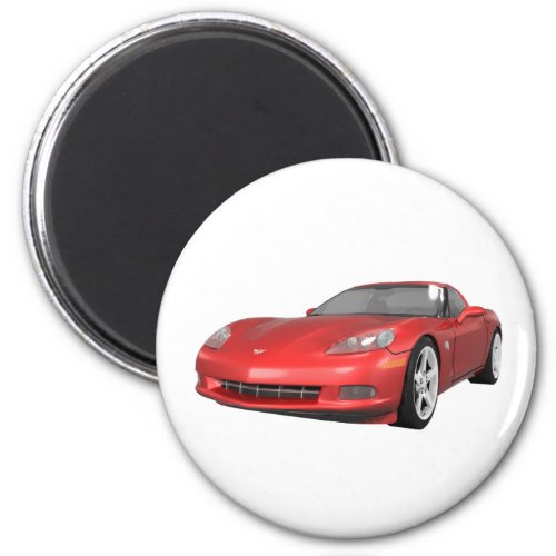 2008 Corvette Sports Car Red Finish Magnet