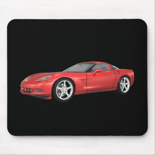 2008 Corvette Sports Car Red Finish Mouse Pad