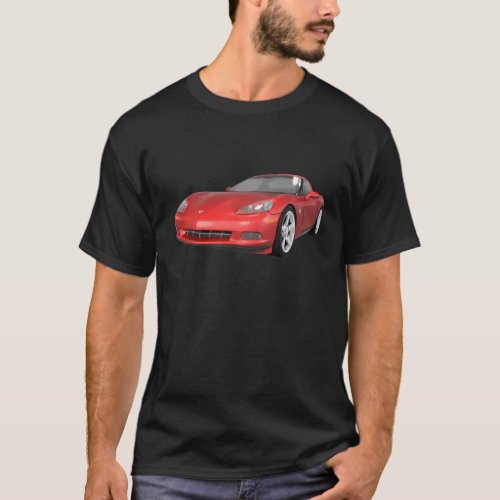 2008 Corvette Sports Car Red Finish T_Shirt