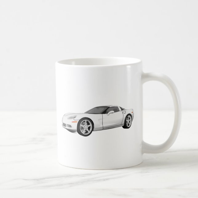 2008 Corvette: Sports Car: White Finish: Coffee Mug (Right)