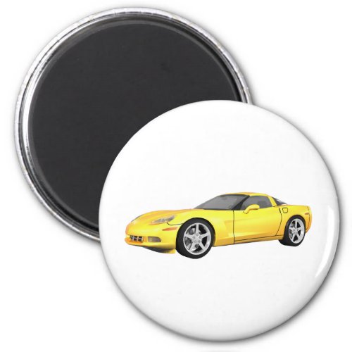 2008 Corvette Sports Car Yellow Finish Magnet