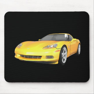 2008 Corvette: Sports Car: Yellow Finish: Mouse Pad