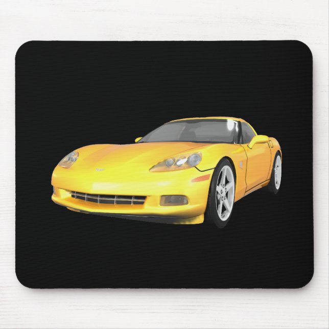 2008 Corvette: Sports Car: Yellow Finish: Mouse Pad (Front)