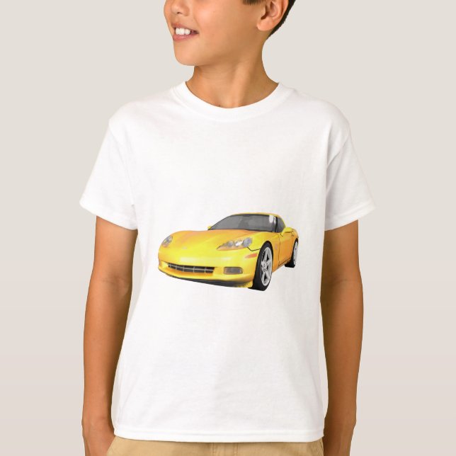 2008 Corvette: Sports Car: Yellow Finish: T-Shirt (Front)