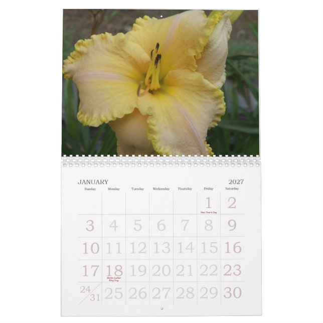 2008 Daylilies Calendar - Customized (Jan 2027)