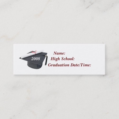 2008 Graduation Profile Card Business Card Templates