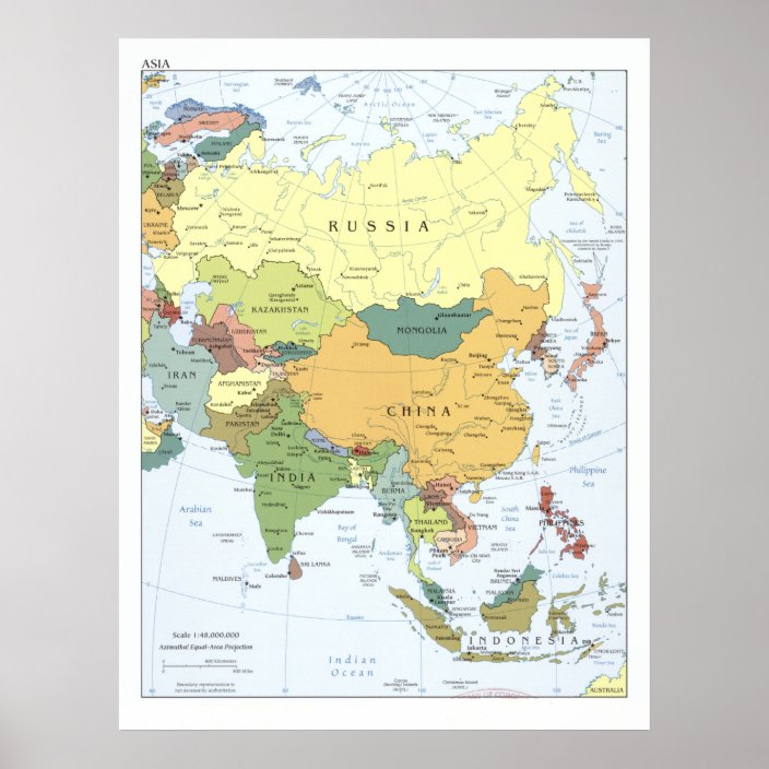 Карта Азии. Карта Азии со столицами. Карта Азии со странами.