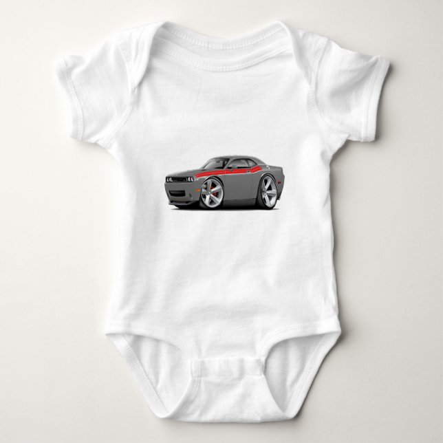 2009-11 Challenger RT Grey-Red Car Baby Bodysuit (Front)