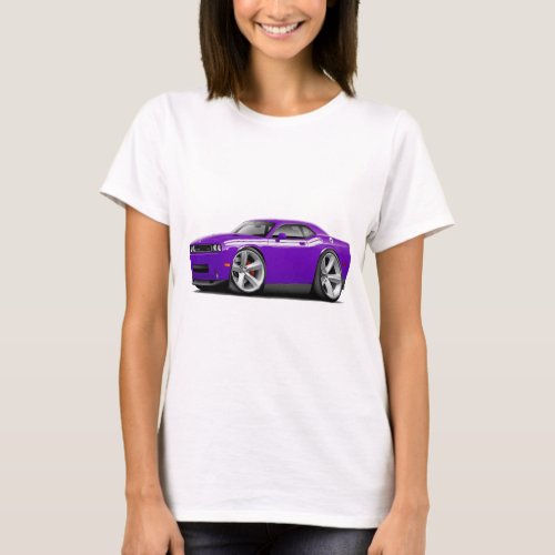 2009_11 Challenger RT Purple_White Car T_Shirt