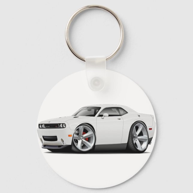2009-11 Challenger RT White Car Keychain (Front)