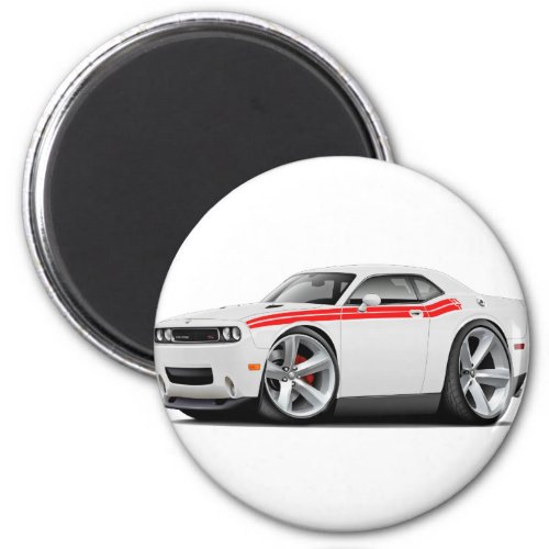 2009_11 Challenger RT White_Red Car Magnet