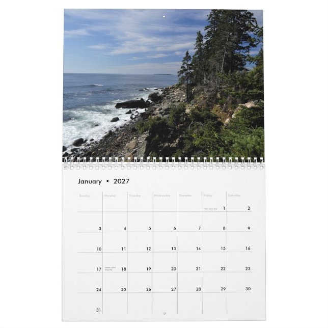 2009 Bar Harbor, ME Calendar (Jan 2027)