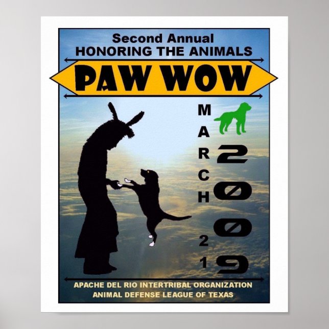 2009 "Honoring The Animals" Paw Wow Poster (Front)