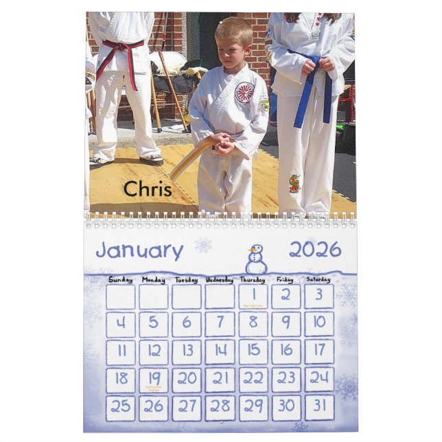 2009 Tae Kwon Do Calendar (Jan 2026)