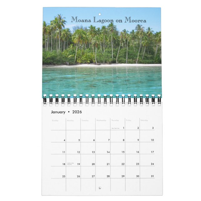 2009 Tahiti Calendar - Small 7x11 (Jan 2026)