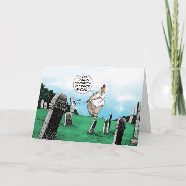 200,000 and Trump plays golf Holiday Card (Front)