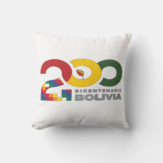 200 años bicentenario de Bolivia Throw Pillow (Front)