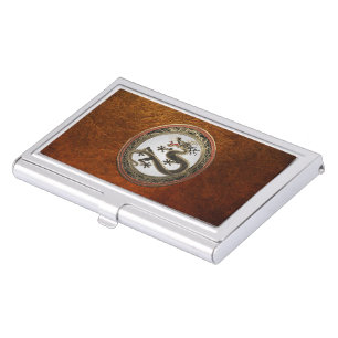 [200] Black and Gold Sacred Eastern Dragon Business Card Case
