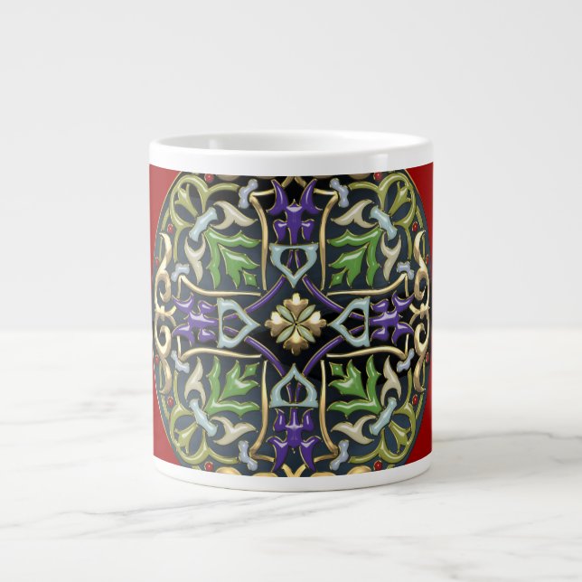 [200] Celtic Cross [Gold with Black Enamel] Giant Coffee Mug (Front)