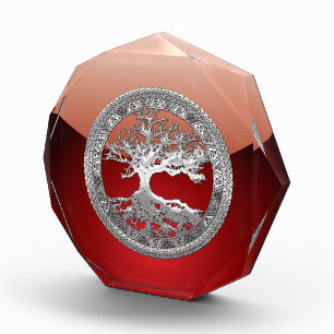 [200] Celtic Tree of Life [Silver] Acrylic Award
