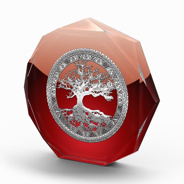 [200] Celtic Tree of Life [Silver] Acrylic Award (Right)