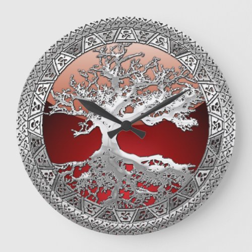 200 Celtic Tree of Life Silver Large Clock