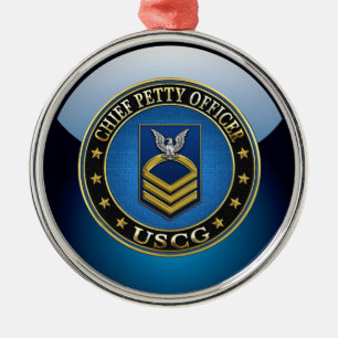 [200] CG: Chief Petty Officer (CPO) Metal Ornament