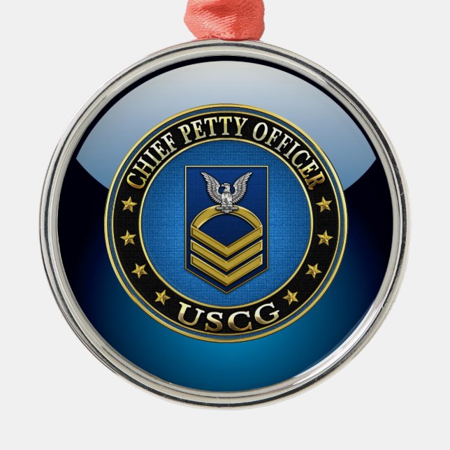 [200] CG: Chief Petty Officer (CPO) Metal Ornament (Front)