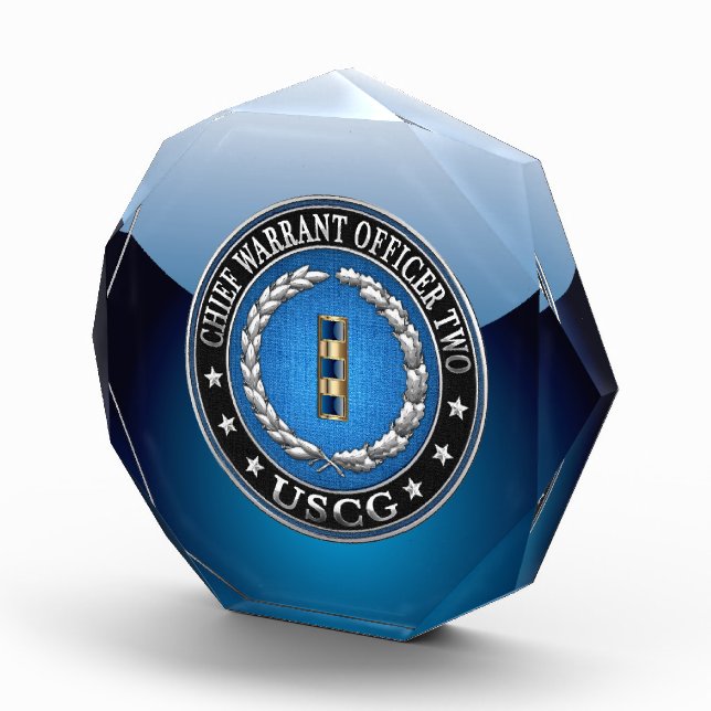 [200] CG: Chief Warrant Officer 2 (CWO2) Acrylic Award (Right)