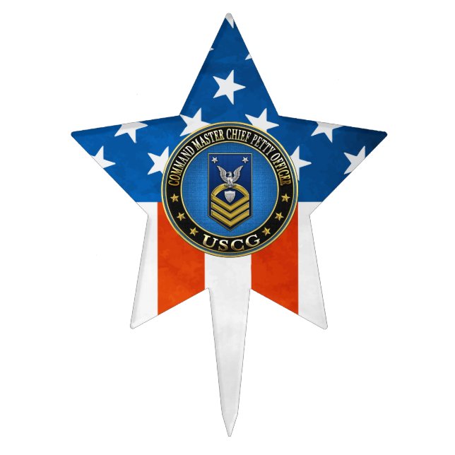 [200] CG: Command Master Chief Petty Officer (CMC) Cake Topper (Front)