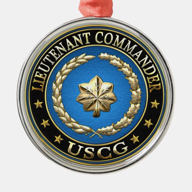 [200] CG: Lieutenant commander (LCDR) Metal Ornament (Front)