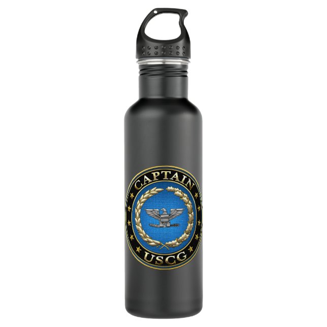 [200] Coast Guard: Captain (CAPT) Stainless Steel Water Bottle (Front)